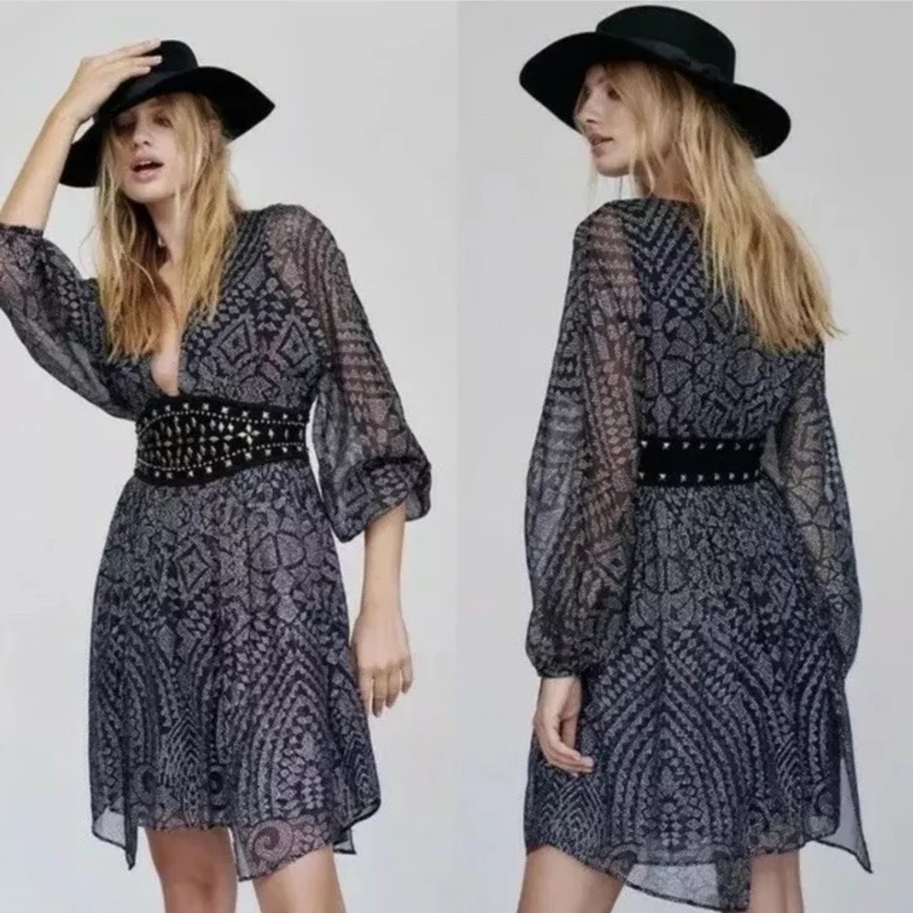 NEW FREE PEOPLE MOONBELT MINI DRESS 0 2 4 6 8 Z214-2